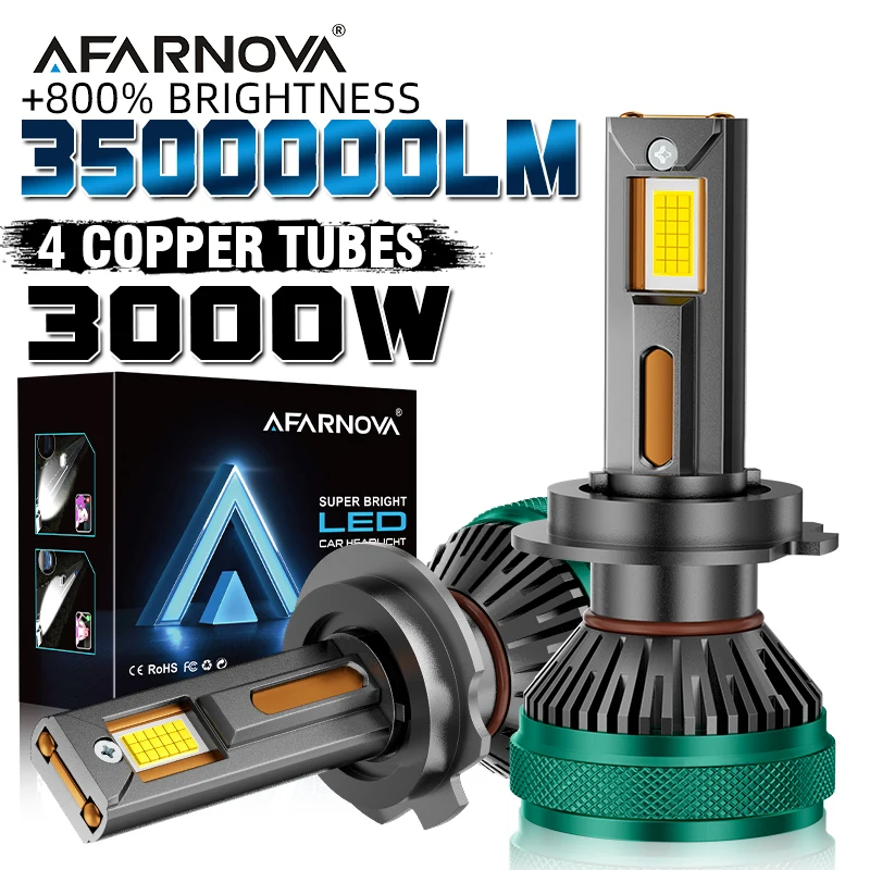 

Светодиодная лампа для фар High Bright 3500000LM, 3000W, H1 H7 H11 Canbus, автомобильная лампа 9005 9006 HB2 HB3, фара H4, ближний и дальний свет