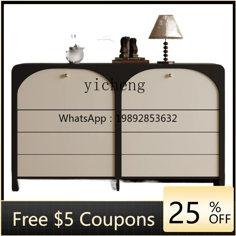 

N2 Retro Eight Bucket Locker Living Room Entrance Entrance Cabinet Bedroom Room Tailstock Storage Cabinet Solid Wood