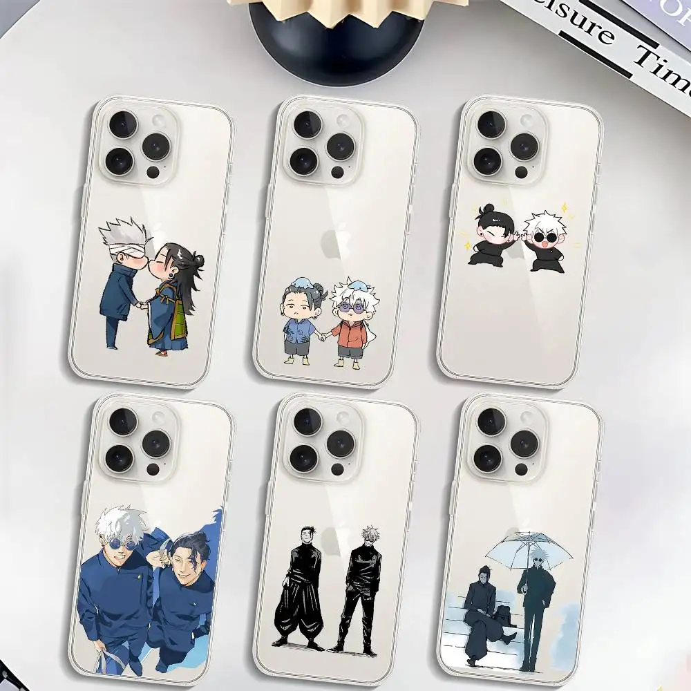 

S-Satoru Gojo S-Suguru Geto Phone Case Soft Transparent Case For IPhone 17 16 15 14 13 12 11 Pro Max Mini Plus Shockproof Cover