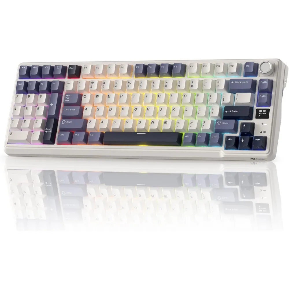 Wireless Mechanical Keyboard with Left-Handed Design, Hot Swappable Knob, 95% Layout, 8000mAh Battery