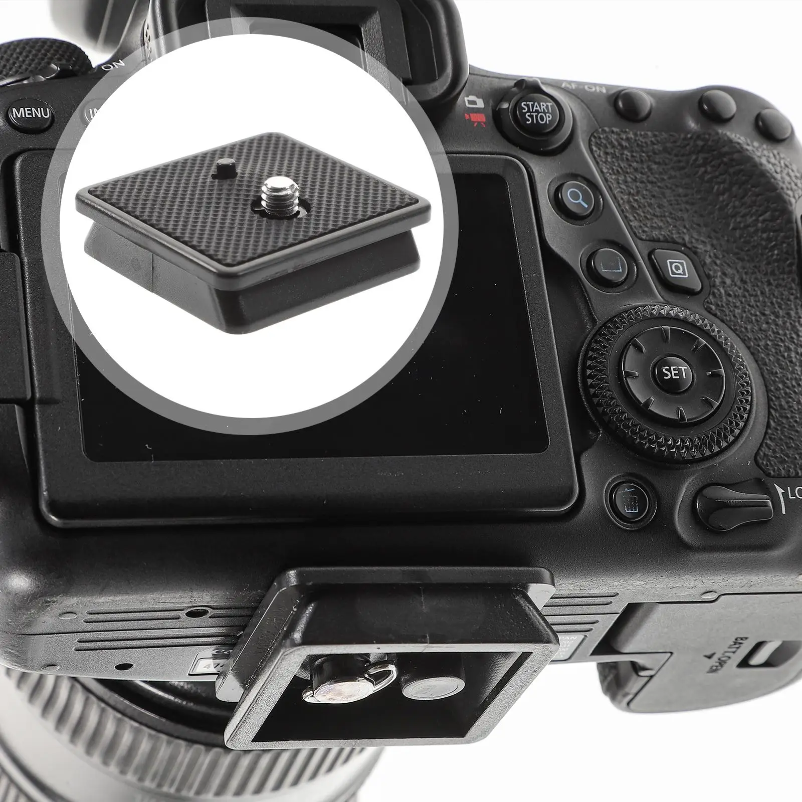 2Pcs Premium ABS Metal Camera Quick Release Plate Tripod Mount Adapter Standard 1 4 Inch Screw Compatible With Most Cameras