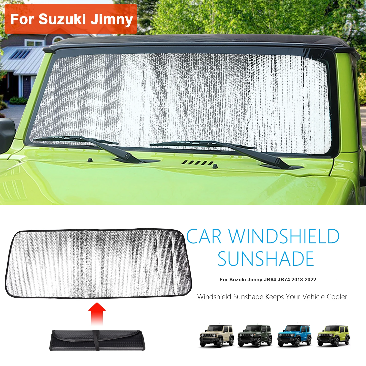 Car Front Window Sunshade UV Protection  Shade Sun Protector Windshield Visor Cover For Suzuki Jimny JB64 JB74 JB64W JB74W 2019+