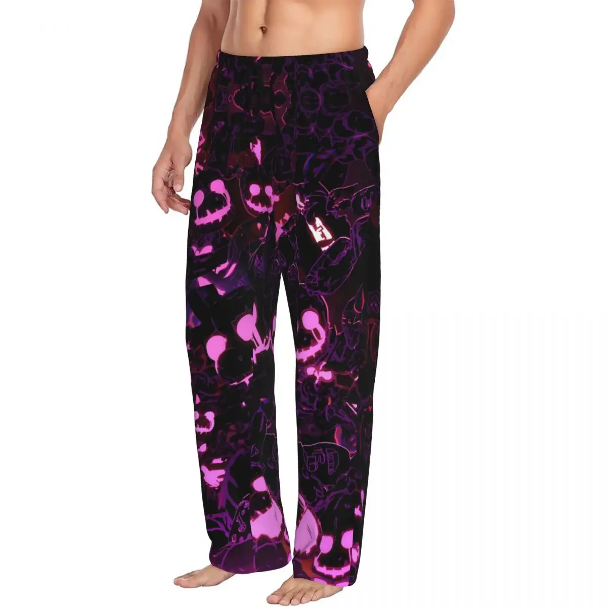 Custom Printed Men Springtrapped FNAF Pajama Pants Mechanical Doll Sleepwear Sleep Lounge Bottoms with Pockets