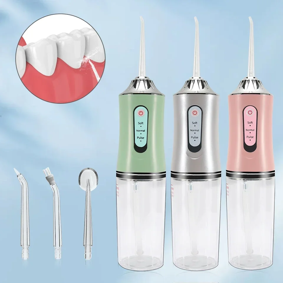 Oral Irrigator Portable Dental Water Flosser USB Rechargeable Water Jet Floss Tooth Pick 4 Jet Tip 3 Modes IPX7 High frequency