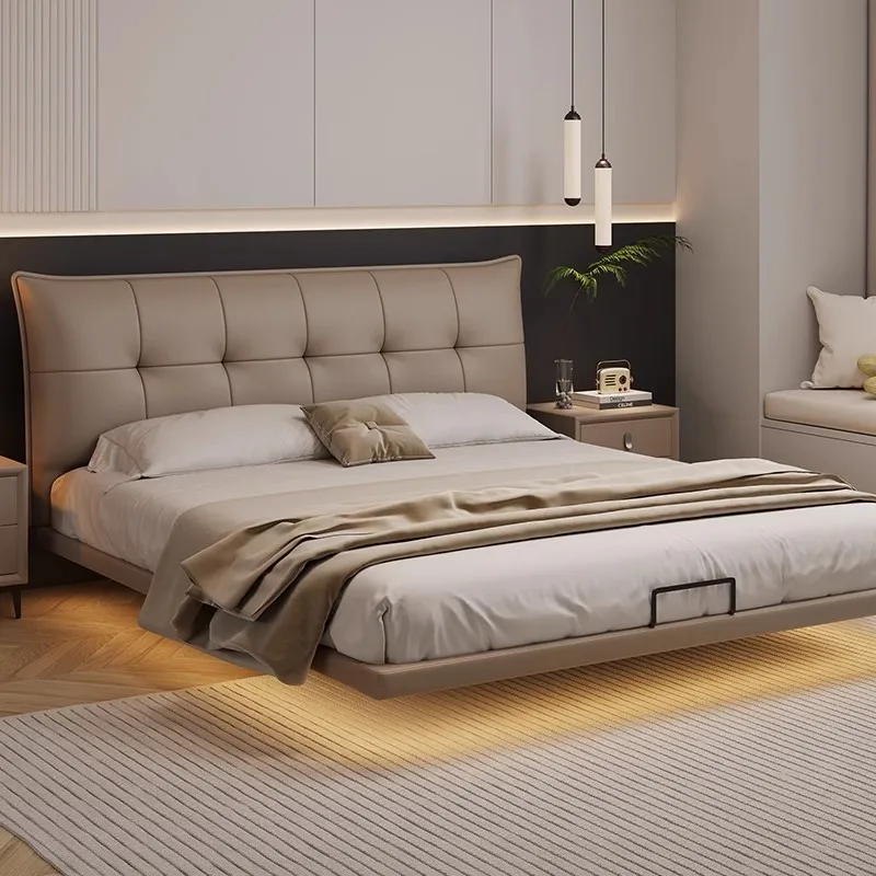 

Platform Sleeping Bed Princess Bedroom Double Floor Wooden Massage Bed Simple Safe Letto Matrimoniale Lounge Suite Furniture