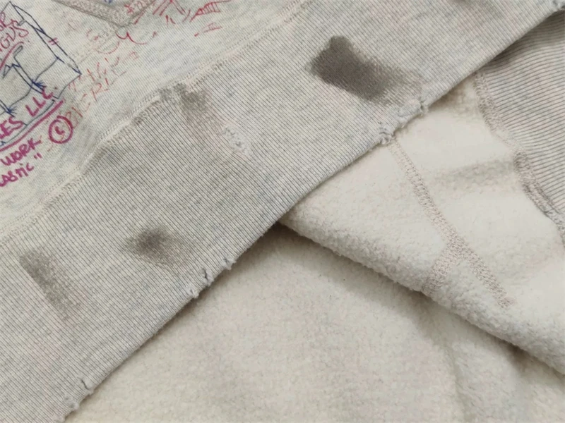 Washed Saint 24ss zniszcza graffiti z dżetów na ulicach głównych Pulower Męski Damski Najlepsza Jakość Bluza z Kapturem