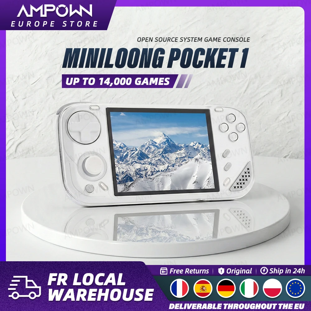 Console de jeu portable MINILOONG POCKET 1, écran IPS 4'', sortie HD, systèmes open source, mises à jour OTA, LOONG OS, nouvelle console POCKET1
