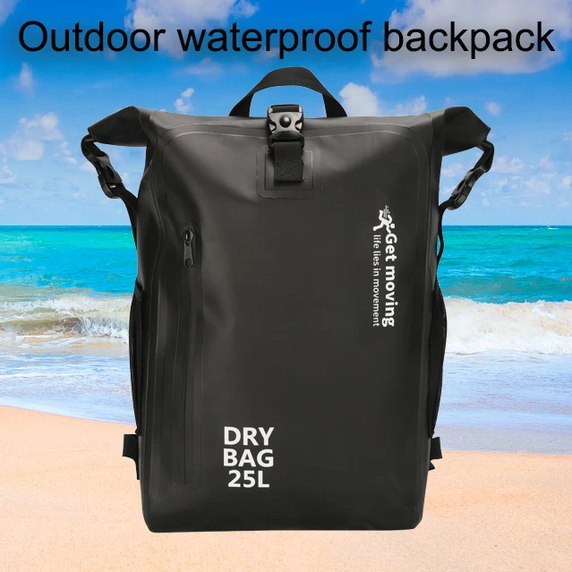 25L Waterproof Backpack Roll Top Dry Bag Durable waterproof dry bag for Kayaking Beach Swimming Water Park Outdoor Casual Use