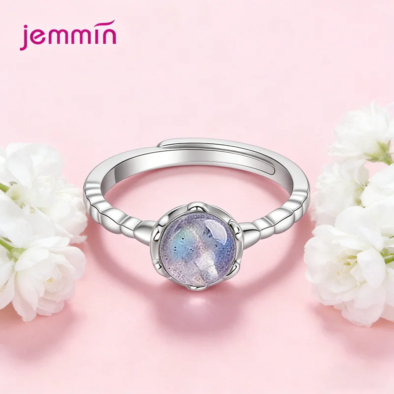 New Trend Genuine 925 Sterling Silver Round Rings Open Finger Rings For Women Girls Lover Adjustable Rings Jewelry Accessory