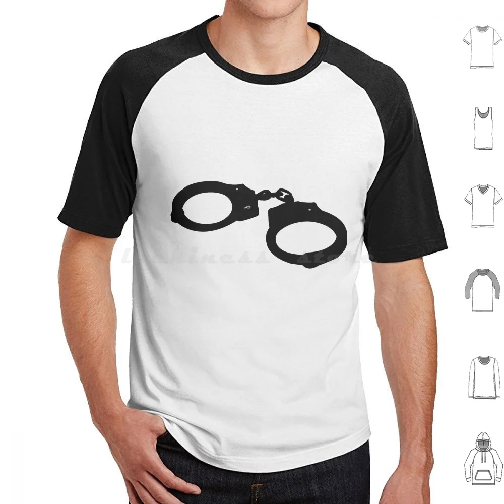 Handcuffs T Shirt 6xl Cotton Cool Tee Police Police Officer Handcuffs Arrest Tied Up Bind Criminal Cool Bondage