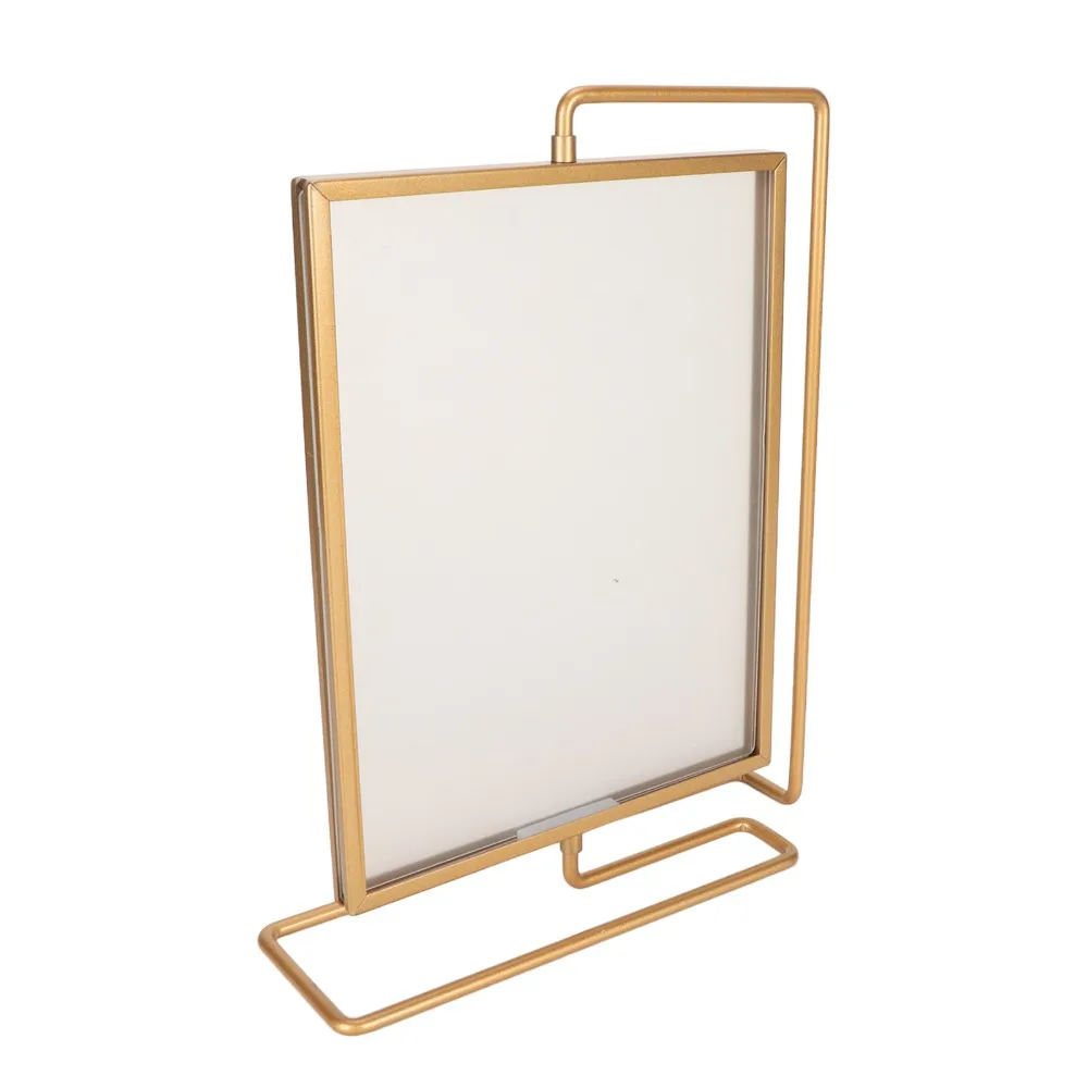 Iron, PET Rotary Photo Frame Rectangular Gold Floating Photo Display 8.27x2.76x10.87in Photo Frame Gold Photo Bracket