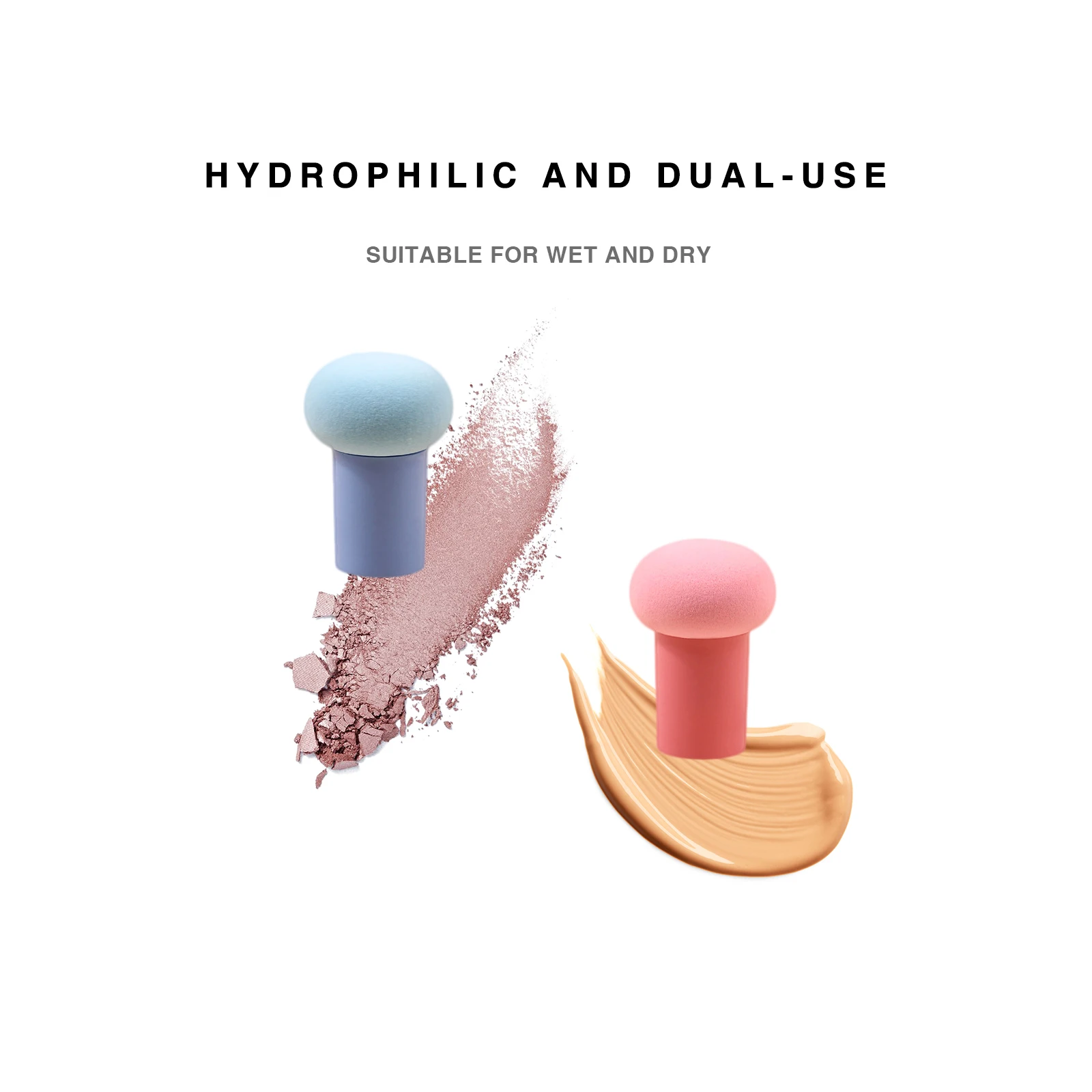 2/5PCS MushroomShaped Puff Brush Expands with Water BB Blush Makeup Sponge Dual-Use for Dry Wet Hydrophilic Makeup Tool