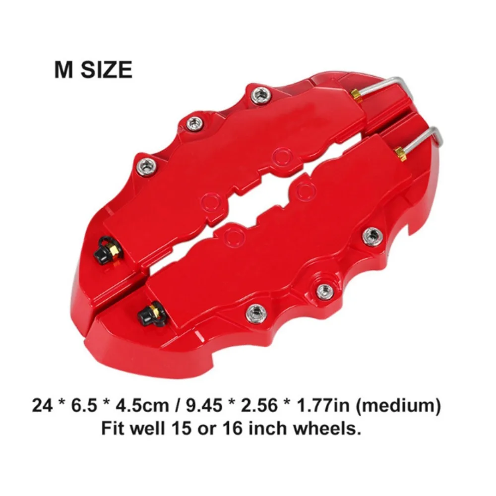 1pair ABS Plastic Car Brake Caliper Cover universal Front/Rear Durable Car Wheel Brake Cover 3D Brake Calliper Cover