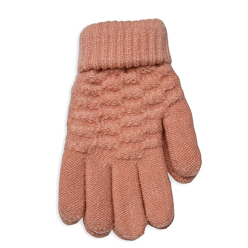 Guantes gruesos de punto para niños, manoplas elásticas cálidas para niños, Guantes sólidos para niños y niñas, Guantes de dedo dividido, moda nueva, Invierno