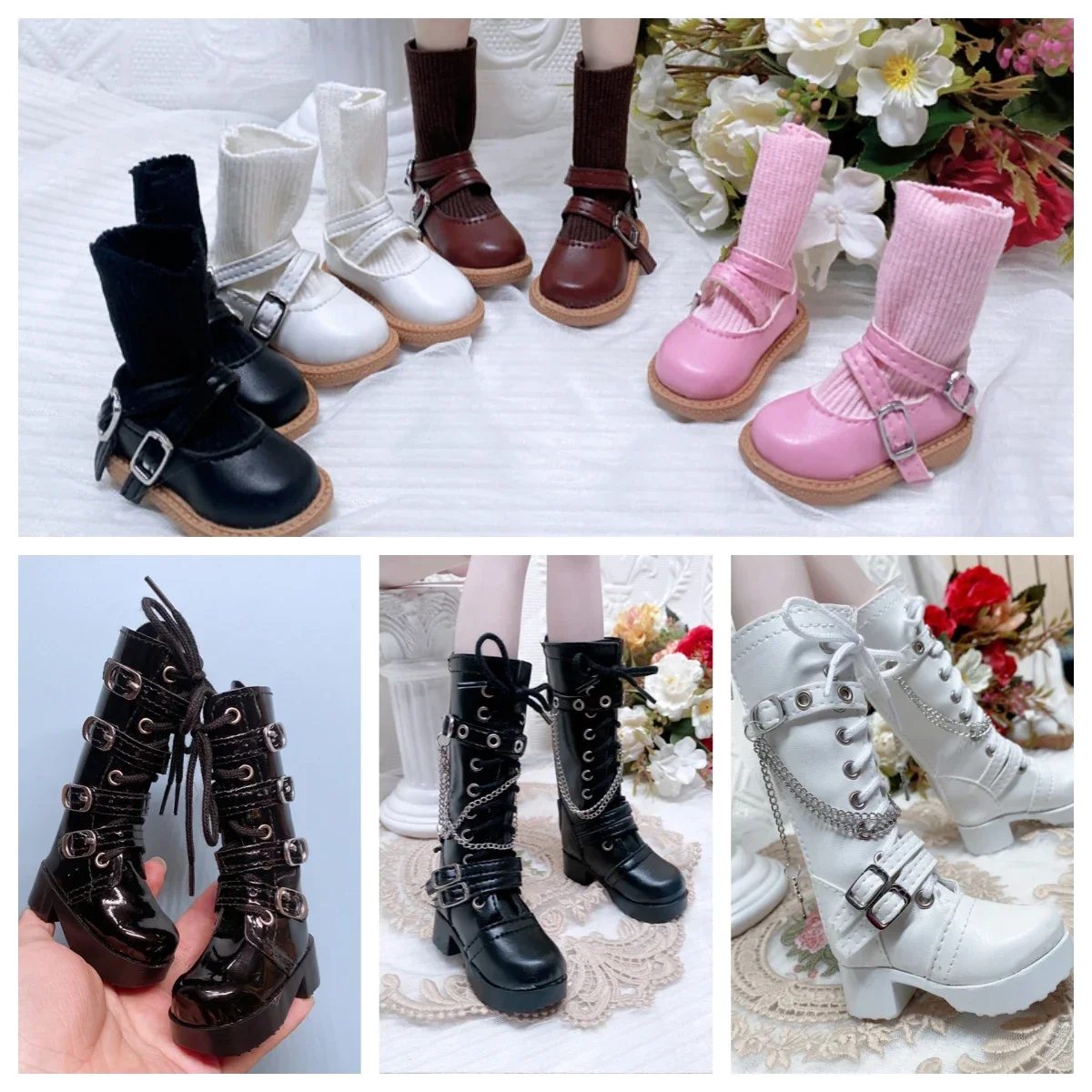 Fashion 60cm Doll Shoes Boots 1/3 Bjd Doll Shoes 7.5cm Foot Wear Simulation Shoes Toy Doll Accessories