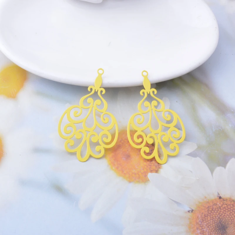 30 Stück AB8030 Messing-Blumenanhänger Bunte Charms DIY Schmuck Ohrringe Herstellung – Detail 3