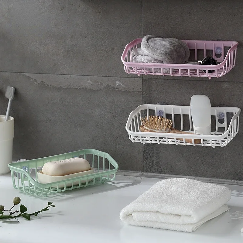 Wash Multifunctional Suction Cup Dishwashing Sponge Holder Hanging Storage Rack Drain Rack Sink Shelf Kitchen Accessories Tool