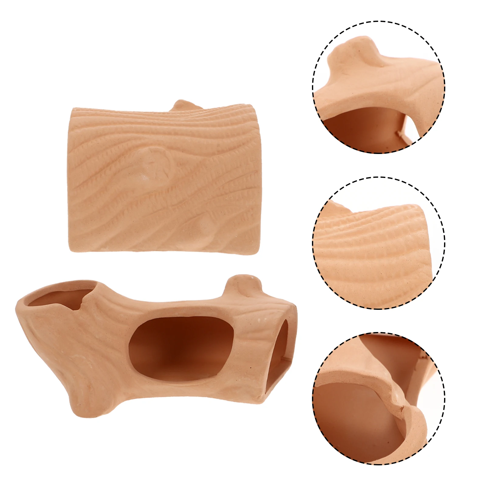 

2Pcs Ceramic Fish Tank Hideout Cave Aquarium Landscape Adornment Fish Breeding Pot Safe Freshwater Environment