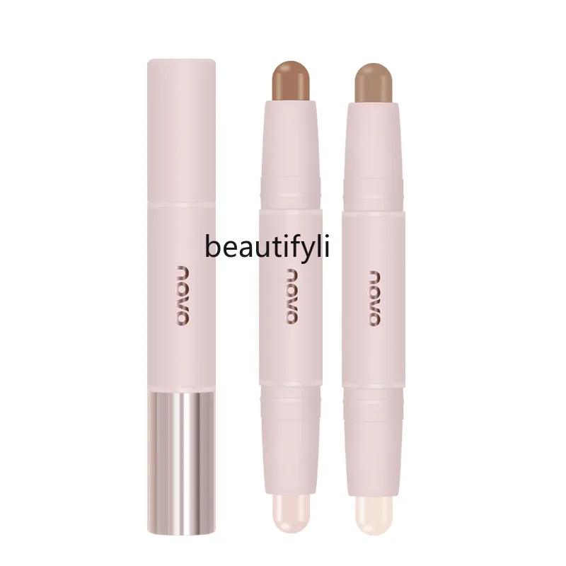 Double head grooming highlight stick integrated nose shadow matte pearlescent thin face brightening shadow aegyo saliva pen