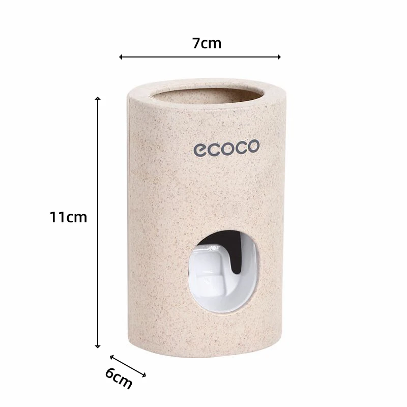 Wheat Straw Automatic Toothpaste Dispenser Waterproof Wall Mount Toothpaste Squeezer Bathroom Accessories Toothpaste Rack