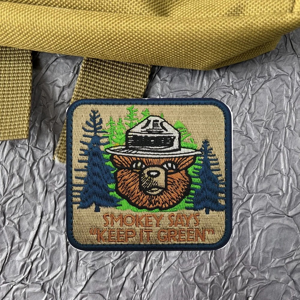 

Animal Badges Bear Embroidery on Clothes Anime Patches for Clothes Military Tactical Patches Backpack Hook and Loop Stickers