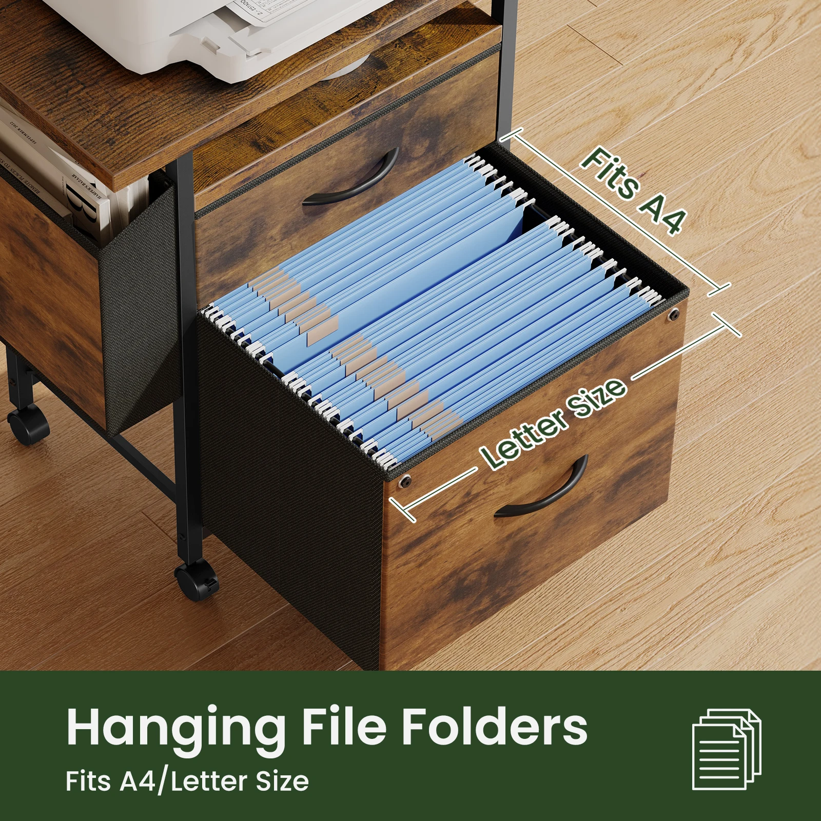 fabric drawers storage view