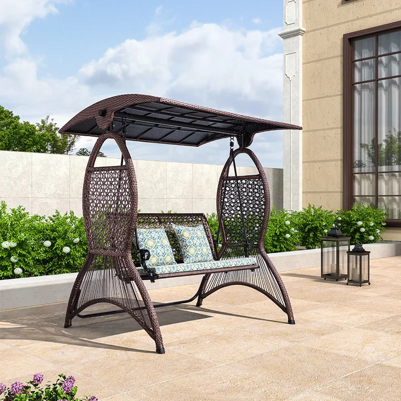 Garden swing outdoor rattan swing waterproof garden hanging basket indoor European hanging chair household outdoor hanging chair