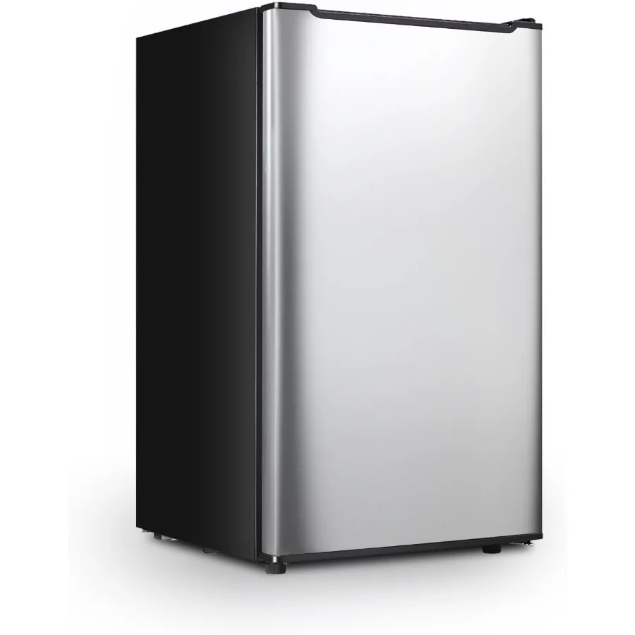Upright Freezer with Reversible Single Door 3.5 Cubic Feet Stainless Steel Compact Freezer in Silver Featuring Adjustable Therm