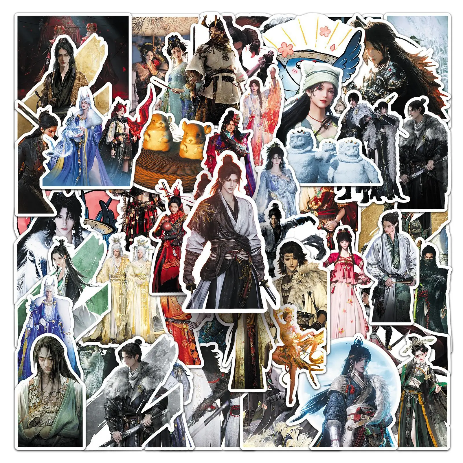 

50PCS Where Winds Meet Sticker Chinese Martial Arts Cartoon DIY Decorative Notebook Phone Case iPad Waterproof Sticker Kids Toy