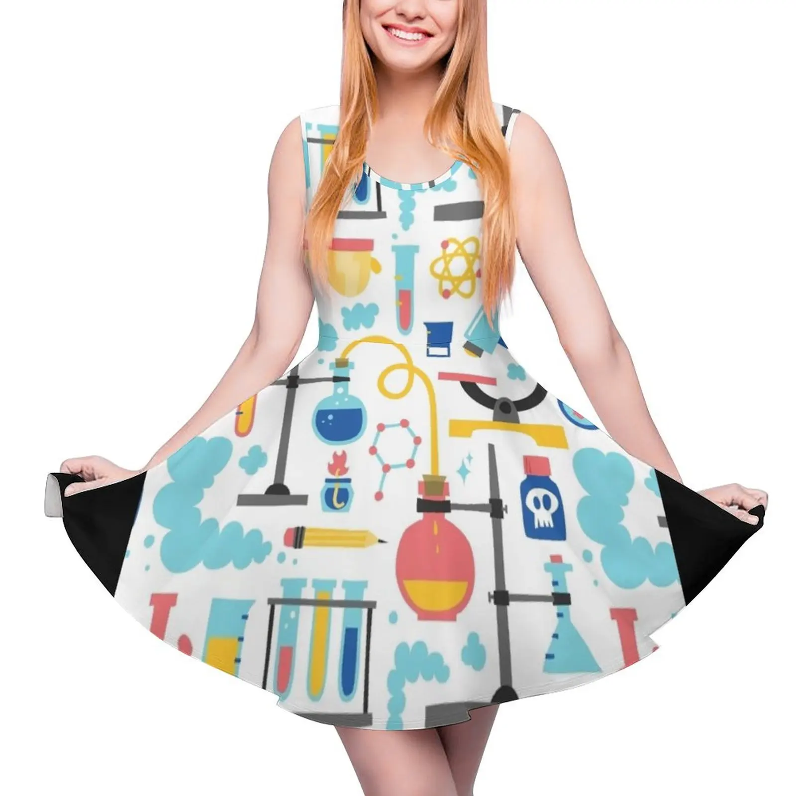 Chemistry lab science equipment pattern Sleeveless Dress Summer dresses for women Casual dresses prom dresses loose summer dress