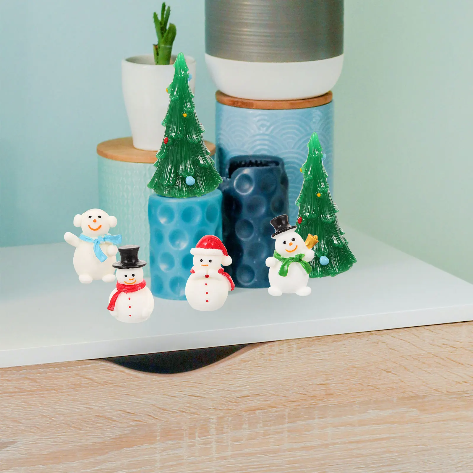 

15 Pcs Christmas Ornaments Delicate Cartoon Resin Home Decorations Beautiful Craft Adorable Desktop Decors Festive Adornments