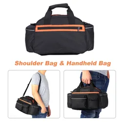Bolsa sillín bicicleta con correas ajustables y múltiples bolsillos