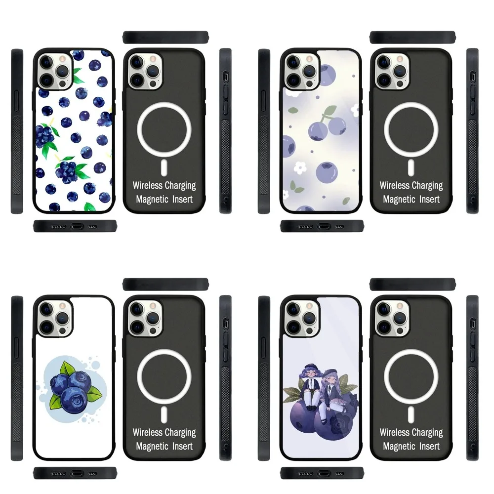 Fruit Blueberries Phone Case Strong Magnetic For IPhone 15,14,13,Pro,Max,Plus,11,12,Mini For Magsafe Wireless Charging