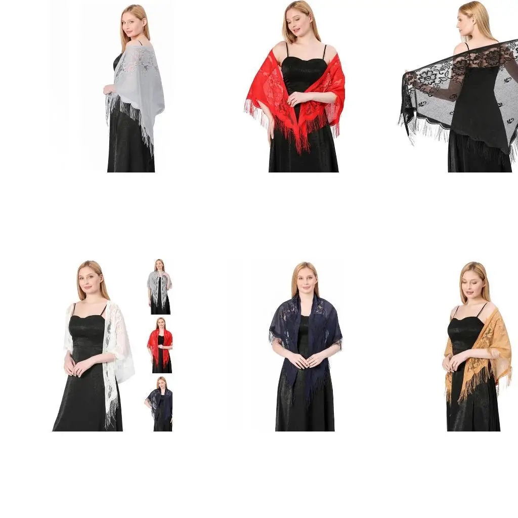 

652F Formal Shawls And Wraps For Evening Dresses Lace Triangle Scarf Bridal Shawl Bridesmaid Shawl Wedding Shawls Wraps