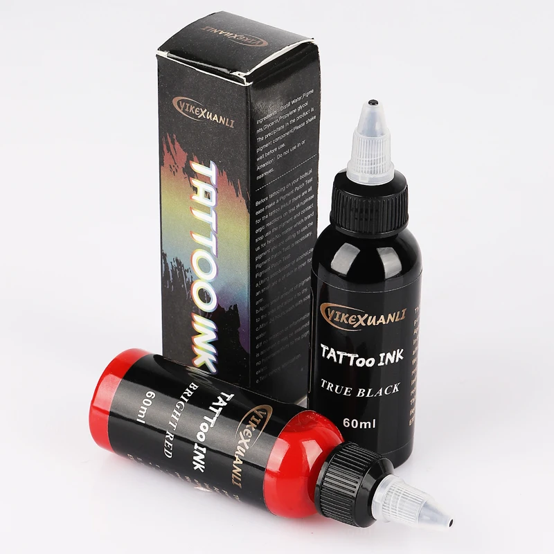 60ml red/black Tattoo Ink Pigment with box Body Art Tattoo Kits Professional Beauty Paints Makeup Tattoo Supplies Semi-permanent - Image 5