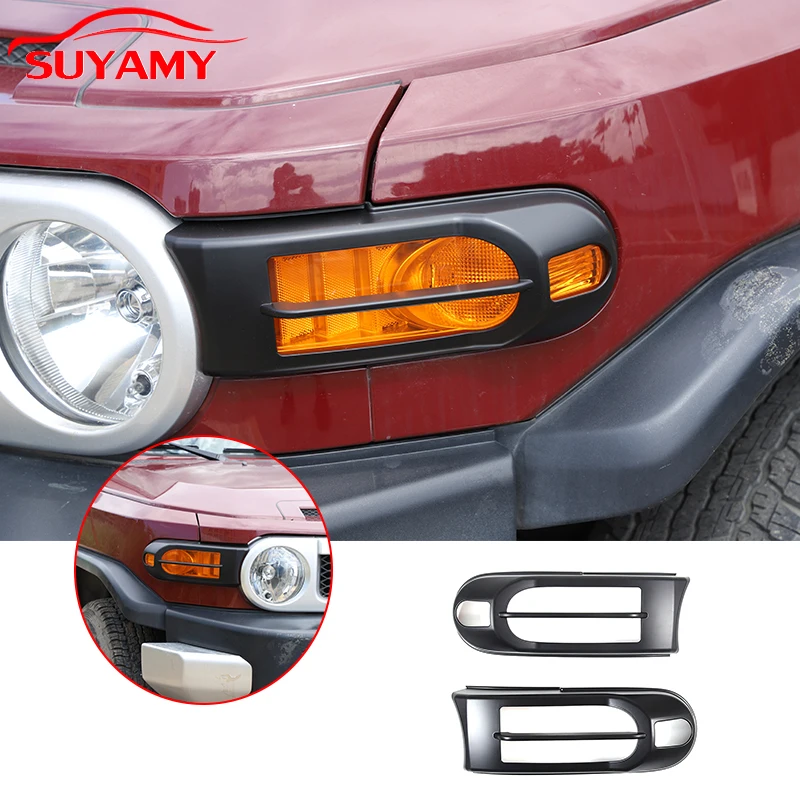 

For 2007-2021 Toyota FJ Cruiser ABS Car Front Fog Lamp Cover Trim Sticker Protector Cover Car Exterior Accessories