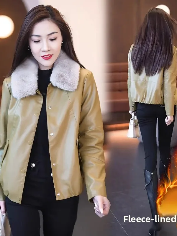 レディースレザージャケット 秋冬 スリム 多用途 PUレザー ロング丈 通勤 カジュアル フィット おしゃれ