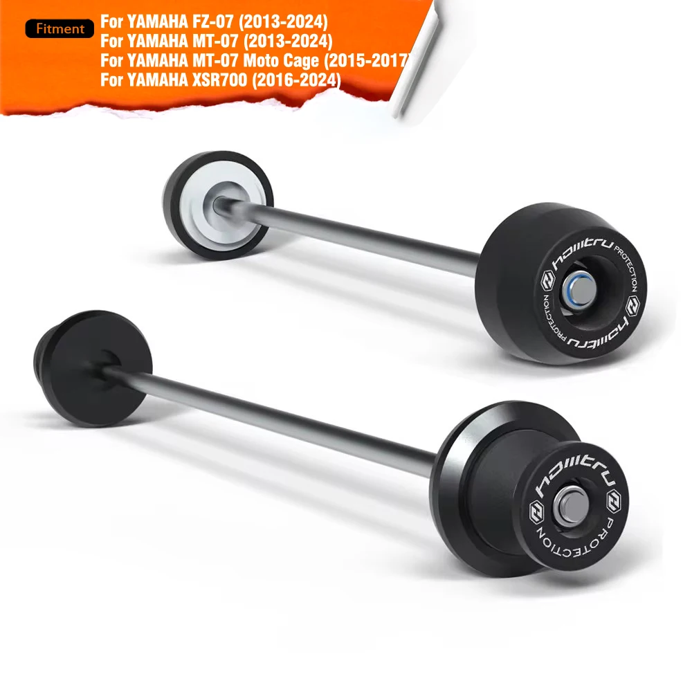 

For YAMAHA FZ-07 XSR700 MT07 2013-2024 Motorcycle Stand Spindle Bobbins Protection Set