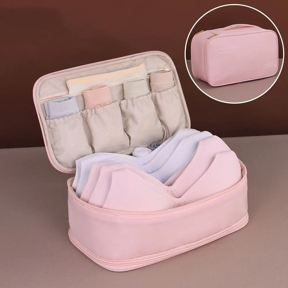 

Large Capacity Underwear Storage Bag Space Saving Double-deck Travel Bra Organizer Lightweight Reusable Cosmetics Clothes Pouch