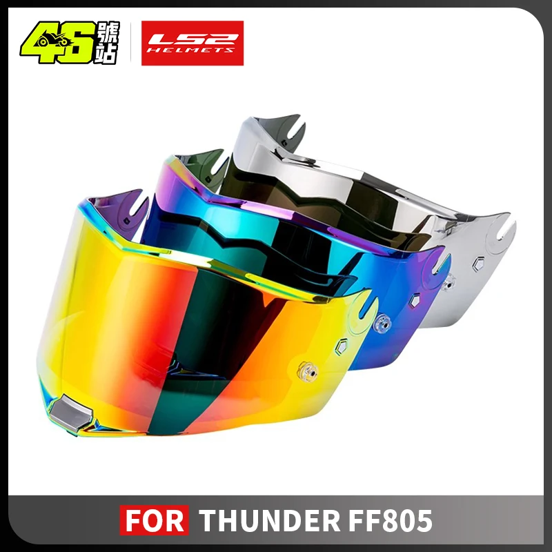 Original LS2 FF805 Motorcycle Helmet Visor ls2 THUNDER helmets transparent gold lens shield With Anti-fog Motorcycle Accessories