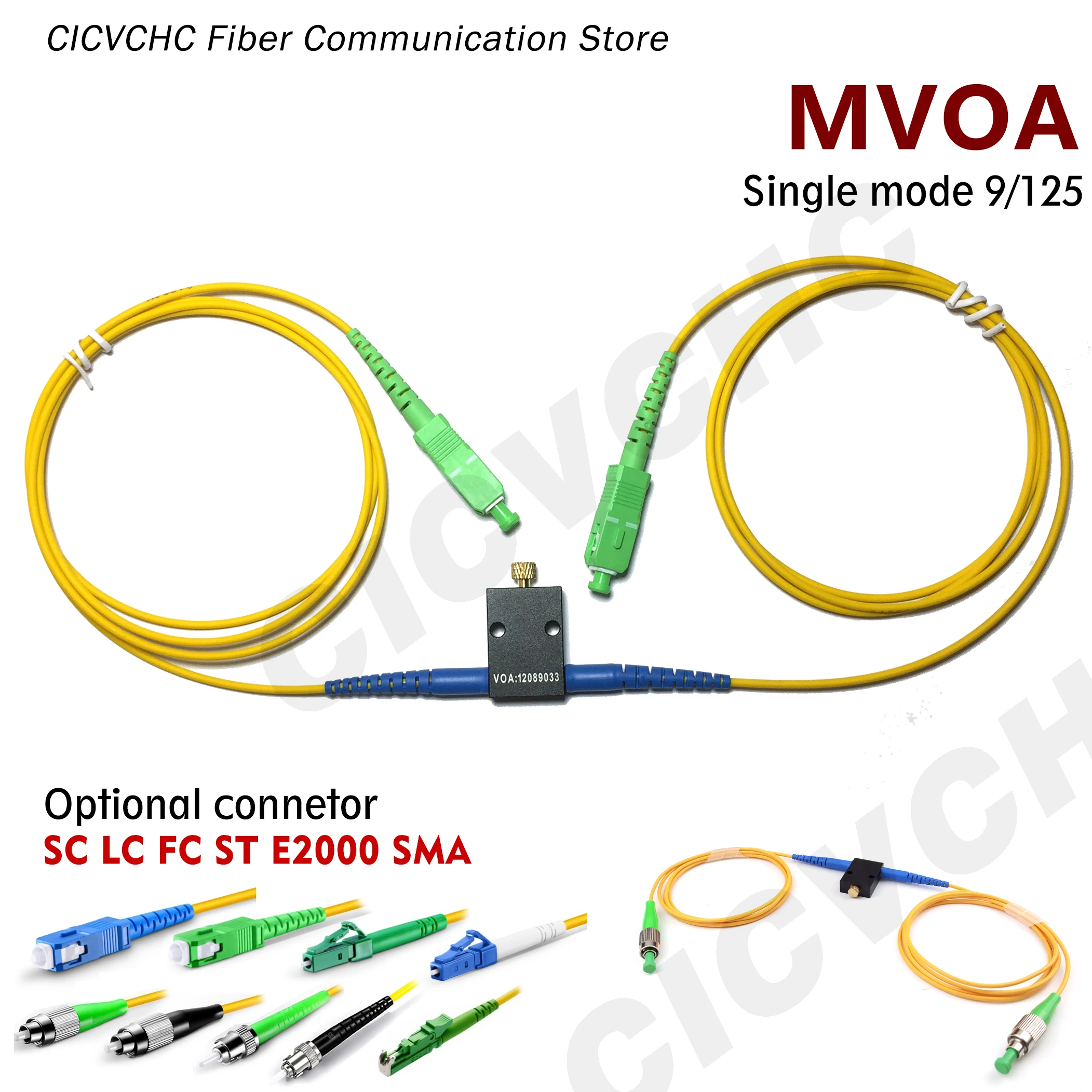 

MVOA Fiber Optic VOA In-Line Attenuator-MVOA, SM, 0~60dB, 2.0mm tube, FC, SC, LC,ST, E2000, SMA