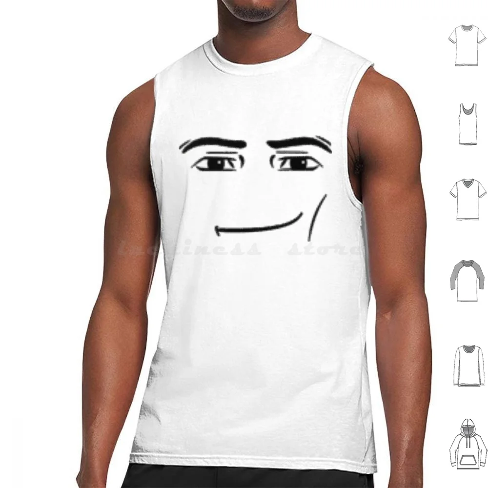Man Face Tank Tops Print Cotton Man Face Man Face Funny Face Face Man Gaming Kids Gamer Noob Bloxburg Girl Art Video Game