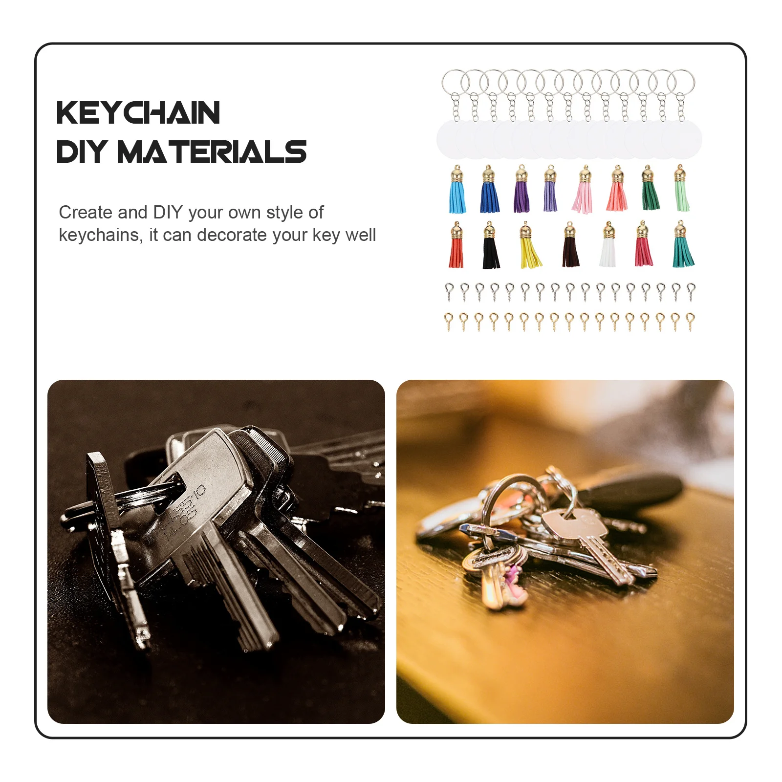 

1 комплект, брелок с кисточкой «сделай сам», материал, прочный креативный кулон, аксессуары, брелок для ключей «сделай сам», принадлежности для рукоделия, брелок, кулон