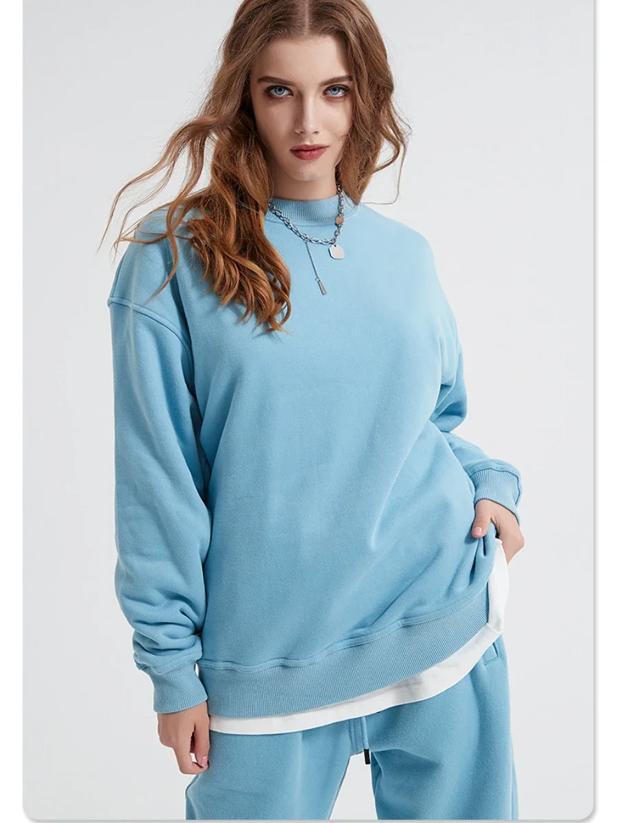 Wolfeel 360g/㎡ Thicken Fleece Women Cotton Sweatshirt  Autumn Winter Oversized Hooded Female Loose Couple Warm Sports Pullovers