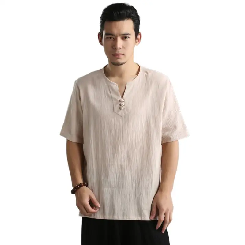 

Summer Men casual cotton linen shirts,Chinese Style brand linen blouse,Plus size Men clothing 5XL 6XL white camiseta masculina