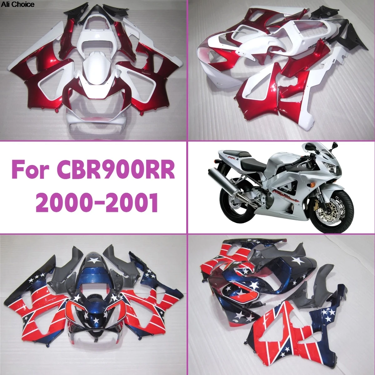 

New Fairing Set 2000 2001 CBR 900RR ABS Plastic Tail Cover Motorcycle Fairings Perfect Fit for 00 01 Honda CBR900RR