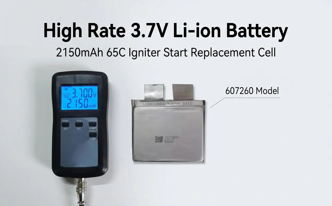 3.7V 2150mAh Lithium Battery Cell 607260 65C 857080 107080 Replacement Rechargeable Igniter Start Power Supply Battery
