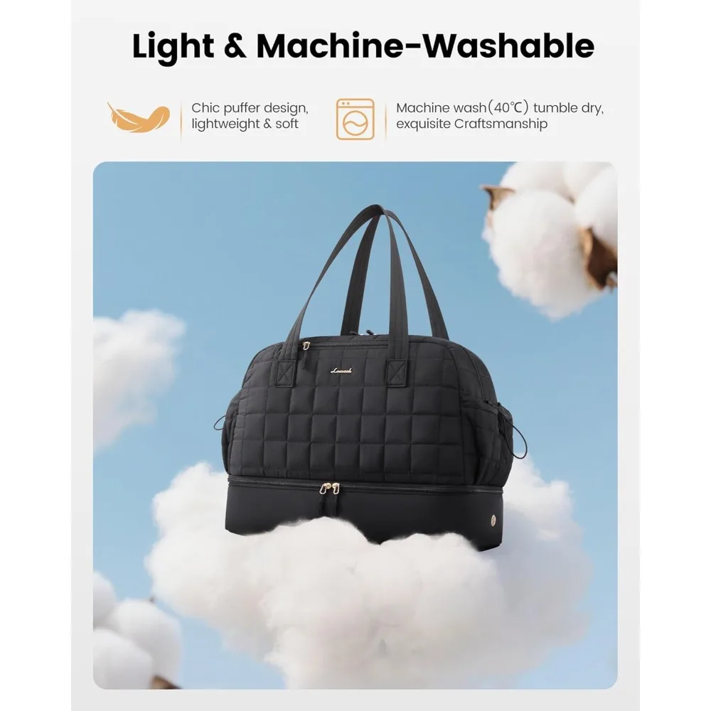 حقيبة نسائية كبيرة لعطلة نهاية الأسبوع مع حجرة للأحذية، حقيبة منتفخة للحمل للطائرات، حقيبة مستشفى مثالية #3