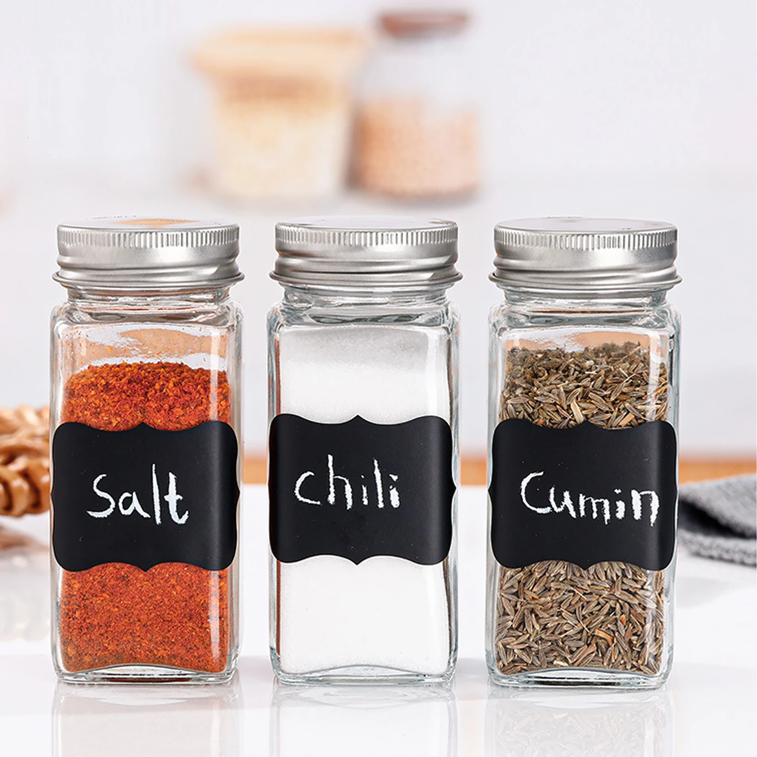 180pcs Printed Round Spice Stickers Seasoning Bottle Jar Labels Storage Kitchen Waterproof Stickers Spice Tags BBQ Label
