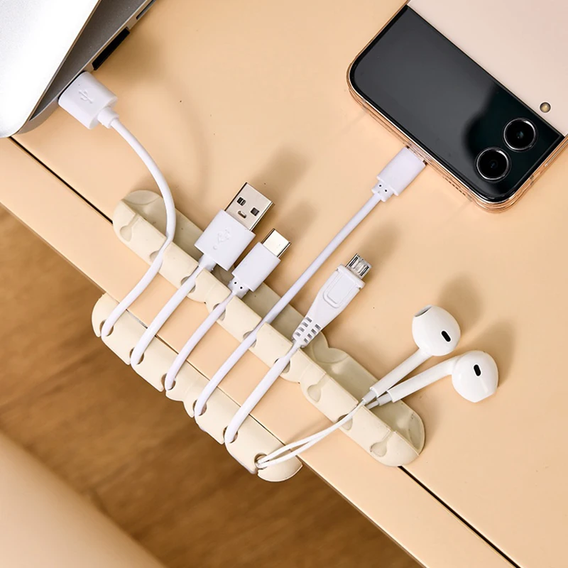 New！Silicone USB Cable Organizer Winder Management Clips for Desktop Charging Cable Holder Mouse Headphone Cord Wire Organizer